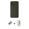MARSİLYAN™- iPhone 11 Pro Max Kılıf Ahenk Çizgi Serisi - Siyah 20D Premium Cam Ekran Koruyucu + Metal Kamera Lens Koruma Cam - AKYL