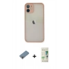 MARSİLYAN™- iPhone 11 Pro Max Kılıf Ahenk Çizgi Serisi - Siyah 20D Premium Cam Ekran Koruyucu + Metal Kamera Lens Koruma Cam - GD