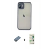 MARSİLYAN™- iPhone 11 Pro Max Kılıf Ahenk Çizgi Serisi - Siyah 20D Premium Cam Ekran Koruyucu + Metal Kamera Lens Koruma Cam - GD