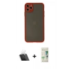 MARSİLYAN™- iPhone 11 Pro Max Kılıf Ahenk Çizgi Serisi - Siyah 20D Premium Cam Ekran Koruyucu + Kamera Lens Koruma Cam - SF