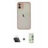 MARSİLYAN™- iPhone 11 Pro Max Kılıf Ahenk Çizgi Serisi - Siyah 20D Premium Cam Ekran Koruyucu + Kamera Lens Koruma Cam - SF