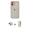 MARSİLYAN™- iPhone 11 Pro Max Kılıf Ahenk Çizgi Serisi - Siyah 20D Premium Cam Ekran Koruyucu + Pers Alüminyum Kamera Lens - LT