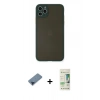 MARSİLYAN™- iPhone 11 Pro Max Kılıf Ahenk Çizgi Serisi - Siyah 20D Premium Cam Ekran Koruyucu + Metal Kamera Lens Koruma Cam - MI