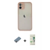 MARSİLYAN™- iPhone 11 Pro Max Kılıf Ahenk Çizgi Serisi - Siyah 20D Premium Cam Ekran Koruyucu + Metal Kamera Lens Koruma Cam - MR