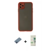 MARSİLYAN™- iPhone 11 Pro Max Kılıf Ahenk Çizgi Serisi - Siyah 20D Premium Cam Ekran Koruyucu + Metal Kamera Lens Koruma Cam - MI