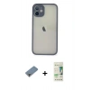 MARSİLYAN™- iPhone 11 Pro Max Kılıf Ahenk Çizgi Serisi - Siyah 20D Premium Cam Ekran Koruyucu + Metal Kamera Lens Koruma Cam - MR