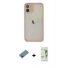 MARSİLYAN™- iPhone 11 Pro Max Kılıf Ahenk Çizgi Serisi - Siyah 20D Premium Cam Ekran Koruyucu + Metal Kamera Lens Koruma Cam - MI