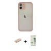 MARSİLYAN™- iPhone 11 Pro Max Kılıf Ahenk Çizgi Serisi - Siyah 20D Premium Cam Ekran Koruyucu + Renkli Kamera Lens Koruma Cam - MI