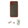 MARSİLYAN™- iPhone 11 Pro Max Kılıf Ahenk Çizgi Serisi - Siyah 20D Premium Cam Ekran Koruyucu + Renkli Kamera Lens Koruma Cam - SI