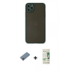MARSİLYAN™- iPhone 11 Pro Max Kılıf Ahenk Çizgi Serisi - Siyah 20D Premium Cam Ekran Koruyucu + Shine Kamera Lens Koruma Cam - GI