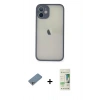 MARSİLYAN™- iPhone 11 Pro Max Kılıf Ahenk Çizgi Serisi - Siyah 20D Premium Cam Ekran Koruyucu + Shine Kamera Lens Koruma Cam - GS