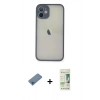 MARSİLYAN™- iPhone 11 Pro Max Kılıf Ahenk Çizgi Serisi - Siyah 20D Premium Cam Ekran Koruyucu + Shine Kamera Lens Koruma Cam - MI