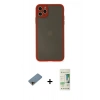 MARSİLYAN™- iPhone 11 Pro Max Kılıf Ahenk Çizgi Serisi - Siyah 20D Premium Cam Ekran Koruyucu + Shine Kamera Lens Koruma Cam - GD