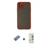 MARSİLYAN™- iPhone 11 Pro Max Kılıf Ahenk Çizgi Serisi - Siyah 20D Premium Cam Ekran Koruyucu + Shine Kamera Lens Koruma Cam - GI