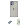MARSİLYAN™- iPhone 11 Pro Max Kılıf Ahenk Çizgi Serisi - Siyah 20D Premium Cam Ekran Koruyucu + Shine Kamera Lens Koruma Cam - SH