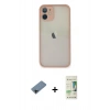 MARSİLYAN™- iPhone 11 Pro Max Kılıf Ahenk Çizgi Serisi - Siyah 20D Premium Cam Ekran Koruyucu + Shine Kamera Lens Koruma Cam - SH