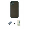 MARSİLYAN™- iPhone 11 Pro Max Kılıf Ahenk Çizgi Serisi - Siyah 20D Premium Cam Ekran Koruyucu + Shine Kamera Lens Koruma Cam - SH