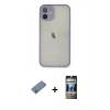 MARSİLYAN™- iPhone 11 Pro Max Kılıf Ahenk Çizgi Serisi - Siyah 34D Hayalet Izgaralı Cam + Shine Kamera Lens Koruma Cam - GS