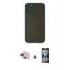 MARSİLYAN™- iPhone 11 Pro Max Kılıf Ahenk Çizgi Serisi - Siyah 34D Hayalet Izgaralı Cam + Pers Alüminyum Kamera Lens - KI