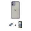MARSİLYAN™- iPhone 11 Pro Max Kılıf Ahenk Çizgi Serisi - Siyah 34D Hayalet Izgaralı Cam + Shine Kamera Lens Koruma Cam - PE