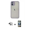 MARSİLYAN™- iPhone 11 Pro Max Kılıf Ahenk Çizgi Serisi - Siyah 34D Hayalet Izgaralı Cam + Pers Alüminyum Kamera Lens - SH