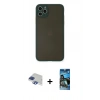 MARSİLYAN™- iPhone 11 Pro Max Kılıf Ahenk Çizgi Serisi - Siyah 34D Izgaralı Cam + Pers Alüminyum Kamera Lens - LT