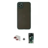 MARSİLYAN™- iPhone 11 Pro Max Kılıf Ahenk Çizgi Serisi - Siyah 360 Mat Full Body Arka Koruyucu + Pers Alüminyum Kamera Lens - KI