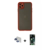 MARSİLYAN™- iPhone 11 Pro Max Kılıf Ahenk Çizgi Serisi - Siyah 360 Mat Full Body Arka Koruyucu + Pers Alüminyum Kamera Lens - LT