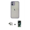 MARSİLYAN™- iPhone 11 Pro Max Kılıf Ahenk Çizgi Serisi - Siyah 360 Mat Full Body Arka Koruyucu + Pers Alüminyum Kamera Lens - YL