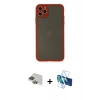 MARSİLYAN™- iPhone 11 Pro Max Kılıf Ahenk Çizgi Serisi - Siyah 3D Antistatik Seramik Nano Ekran Koruyucu + Pers Alüminyum Kamera Lens - YL