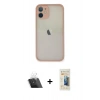 MARSİLYAN™- iPhone 11 Pro Max Kılıf Ahenk Çizgi Serisi - Siyah 6D Mat Seramik Hayalet Nano Ekran Koruyucu + Kamera Lens Koruma Cam - SF