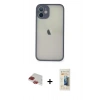MARSİLYAN™- iPhone 11 Pro Max Kılıf Ahenk Çizgi Serisi - Siyah 6D Mat Seramik Hayalet Nano Ekran Koruyucu + Pers Alüminyum Kamera Lens - KI