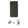 MARSİLYAN™- iPhone 11 Pro Max Kılıf Ahenk Çizgi Serisi - Siyah 6D Mat Seramik Hayalet Nano Ekran Koruyucu + Shine Kamera Lens Koruma Cam - GS
