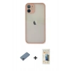 MARSİLYAN™- iPhone 11 Pro Max Kılıf Ahenk Çizgi Serisi - Siyah 6D Mat Seramik Hayalet Nano Ekran Koruyucu + Shine Kamera Lens Koruma Cam - SABE