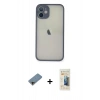 MARSİLYAN™- iPhone 11 Pro Max Kılıf Ahenk Çizgi Serisi - Siyah 6D Mat Seramik Hayalet Nano Ekran Koruyucu + Shine Kamera Lens Koruma Cam - GD