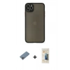 MARSİLYAN™- iPhone 11 Pro Max Kılıf Ahenk Çizgi Serisi - Siyah 6D Mat Seramik Hayalet Nano Ekran Koruyucu + Shine Kamera Lens Koruma Cam - GI