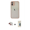 MARSİLYAN™- iPhone 11 Pro Max Kılıf Ahenk Çizgi Serisi - Siyah 6D Mat Seramik Hayalet Nano Ekran Koruyucu + Pers Alüminyum Kamera Lens - KI