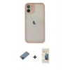 MARSİLYAN™- iPhone 11 Pro Max Kılıf Ahenk Çizgi Serisi - Siyah 6D Mat Seramik Hayalet Nano Ekran Koruyucu + Siyah Shine Kamera Lens Koruma Cam
