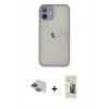 MARSİLYAN™- iPhone 11 Pro Max Kılıf Ahenk Çizgi Serisi - Siyah 6D Mat Seramik Hayalet Nano Ekran Koruyucu + Pers Alüminyum Kamera Lens - YL