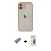 MARSİLYAN™- iPhone 11 Pro Max Kılıf Ahenk Çizgi Serisi - Siyah 6D Mat Seramik Hayalet Nano Ekran Koruyucu + Shine Kamera Lens Koruma Cam - GS