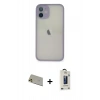 MARSİLYAN™- iPhone 11 Pro Max Kılıf Ahenk Çizgi Serisi - Siyah Bilvis Hayalet Cam Ekran Koruyucu + Rainbow Kamera Lens Koruma Cam - GD