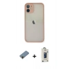 MARSİLYAN™- iPhone 11 Pro Max Kılıf Ahenk Çizgi Serisi - Siyah Bilvis Hayalet Cam Ekran Koruyucu + Shine Kamera Lens Koruma Cam - GD