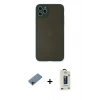 MARSİLYAN™- iPhone 11 Pro Max Kılıf Ahenk Çizgi Serisi - Siyah Bilvis Hayalet Cam Ekran Koruyucu + Shine Kamera Lens Koruma Cam - GD