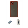 MARSİLYAN™- iPhone 11 Pro Max Kılıf Ahenk Çizgi Serisi - Siyah Bilvis Hayalet Cam Ekran Koruyucu + Shine Kamera Lens Koruma Cam - GD