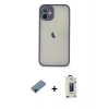 MARSİLYAN™- iPhone 11 Pro Max Kılıf Ahenk Çizgi Serisi - Siyah Bilvis Hayalet Cam Ekran Koruyucu + Shine Kamera Lens Koruma Cam - GD