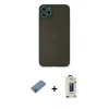 MARSİLYAN™- iPhone 11 Pro Max Kılıf Ahenk Çizgi Serisi - Siyah Bilvis Hayalet Cam Ekran Koruyucu + Shine Kamera Lens Koruma Cam - MI