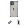 MARSİLYAN™- iPhone 11 Pro Max Kılıf Ahenk Çizgi Serisi - Siyah Bilvis Hayalet Cam Ekran Koruyucu + Shine Kamera Lens Koruma Cam - MI