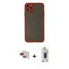 MARSİLYAN™- iPhone 11 Pro Max Kılıf Ahenk Çizgi Serisi - Siyah Bilvis Hayalet Cam Ekran Koruyucu + Pers Alüminyum Kamera Lens - KI