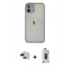 MARSİLYAN™- iPhone 11 Pro Max Kılıf Ahenk Çizgi Serisi - Siyah Bilvis Hayalet Cam Ekran Koruyucu + Pers Alüminyum Kamera Lens - SH