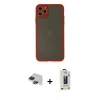 MARSİLYAN™- iPhone 11 Pro Max Kılıf Ahenk Çizgi Serisi - Siyah Bilvis Hayalet Cam Ekran Koruyucu + Pers Alüminyum Kamera Lens - SH